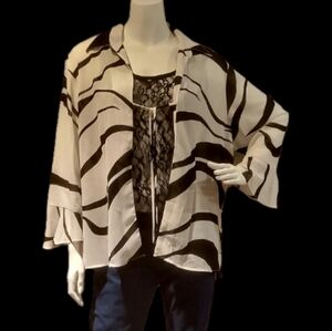 Zebra Print Sheer Open Top